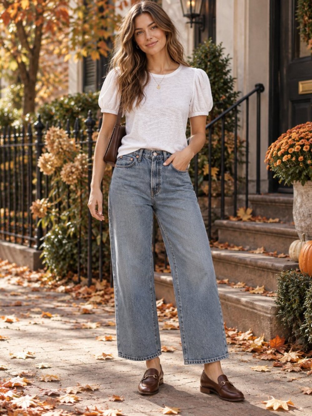 Madewell Puff Sleeve Knit Tee SZ M Minimalist Chic